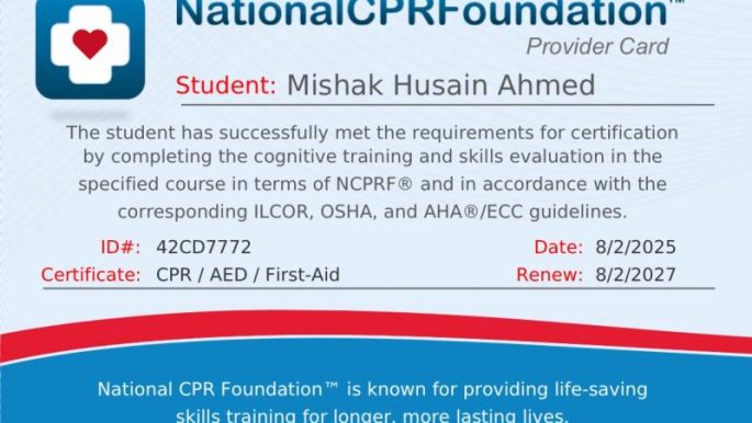 CPR, AED and First Aid Certificates CPR, AED and First Aid Certificates
